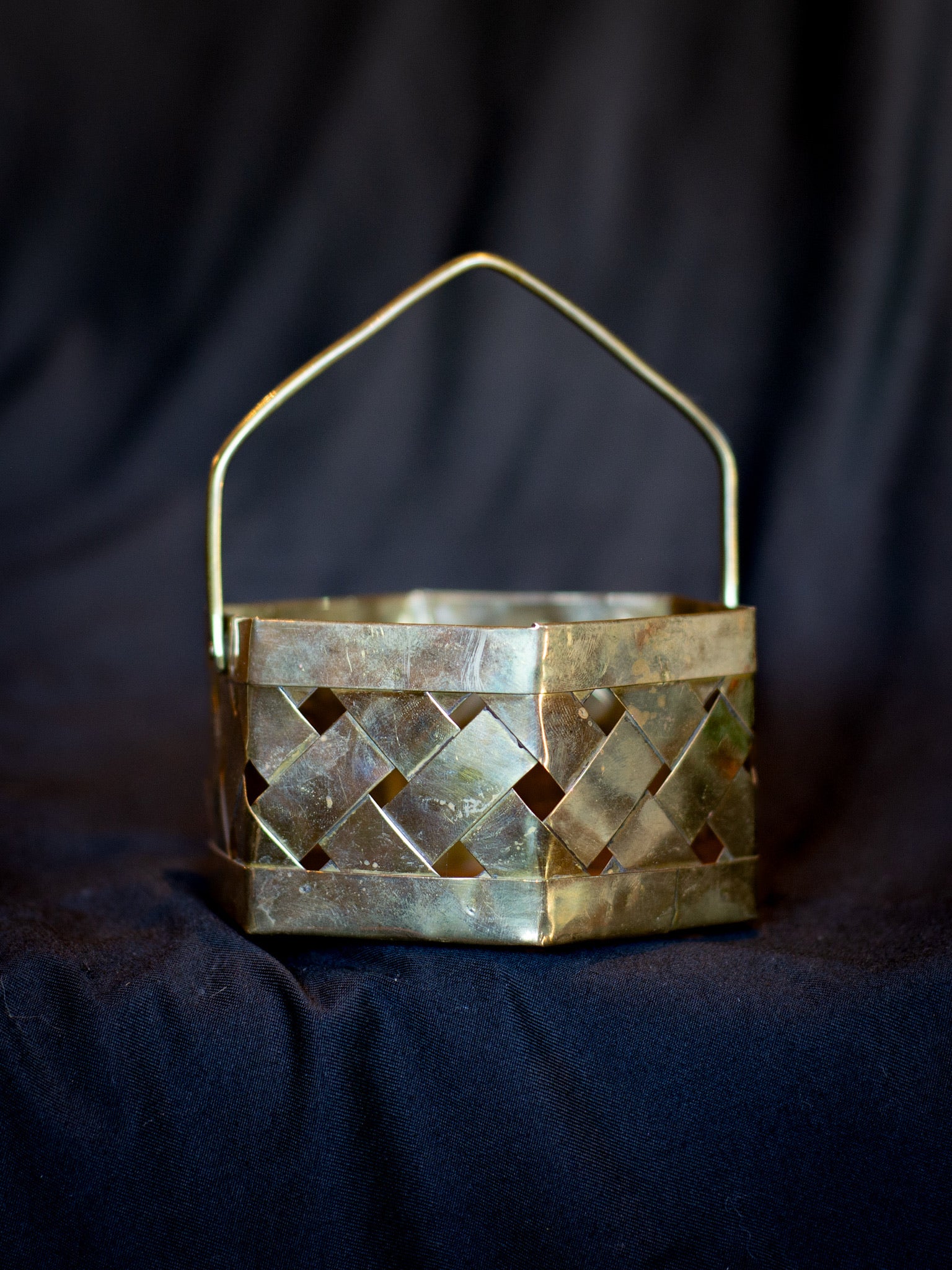 Woven Brass Basket