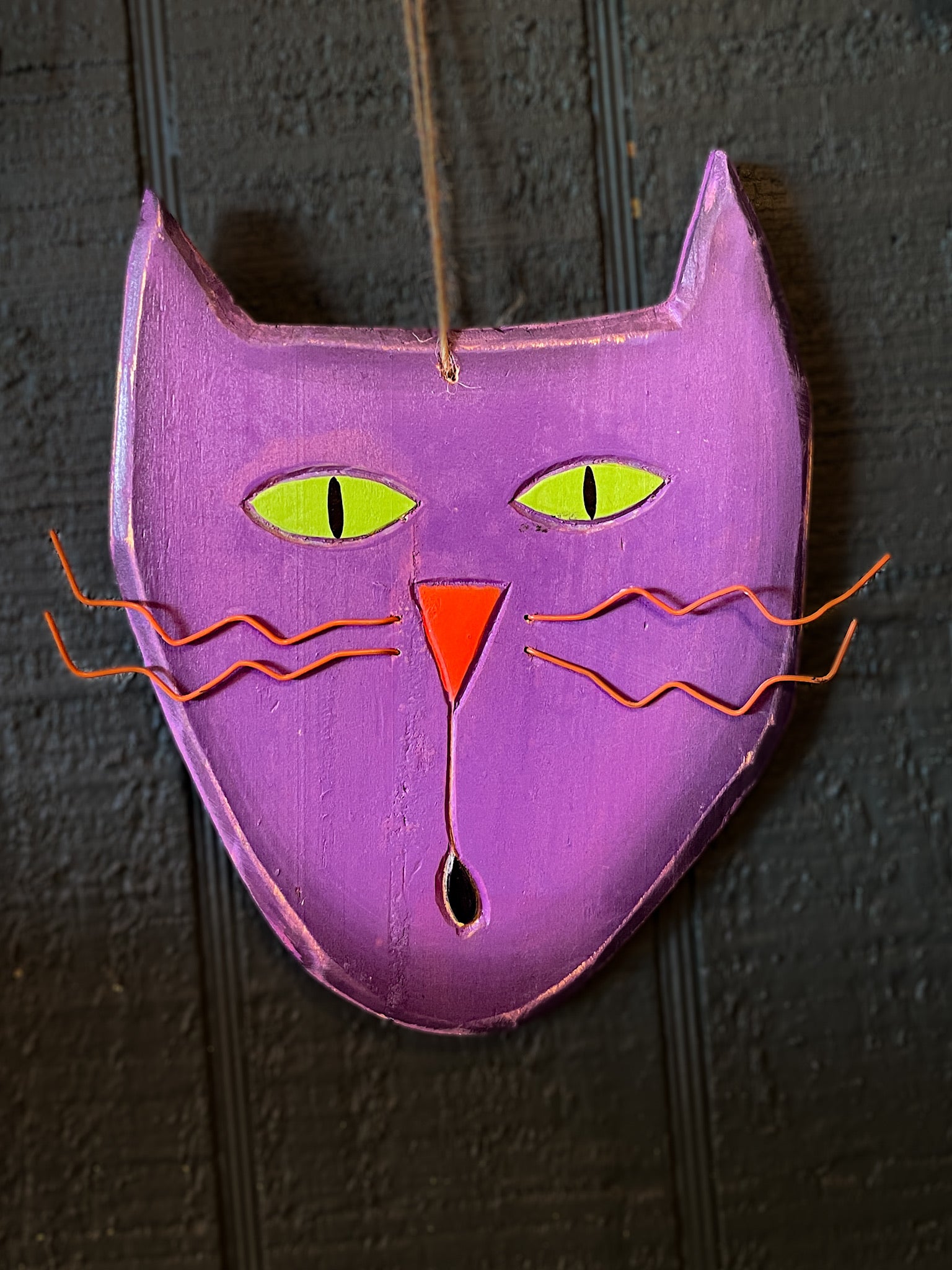 VTG Handmade Wooden Cat