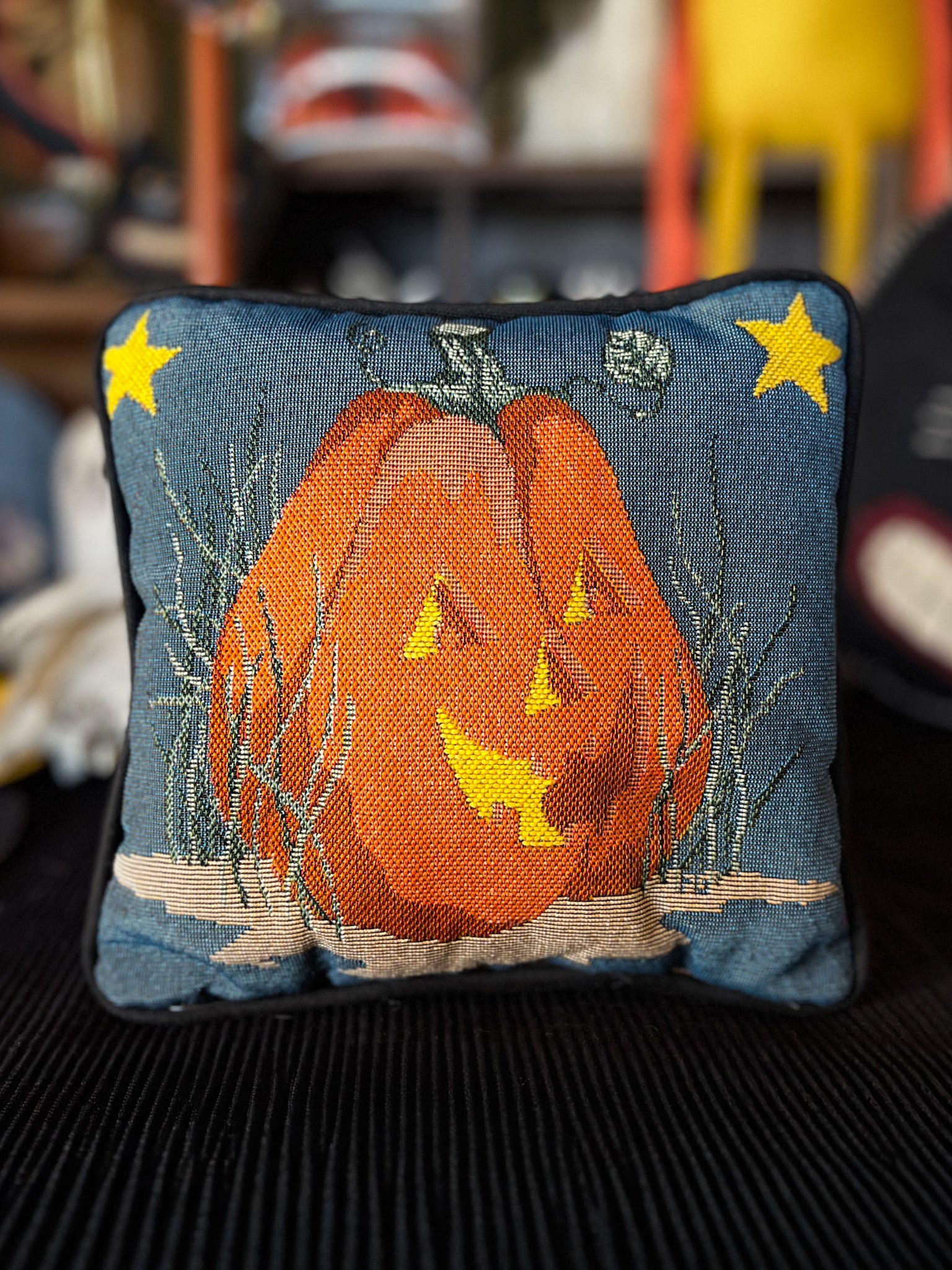 VTG Halloween Pillow, Pumpkin