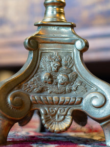 Brass Funeral Candle Stand Pair
