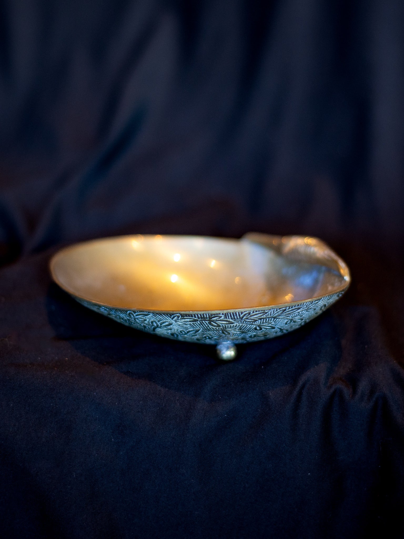 Brass Oyster Shell Trinket Dish