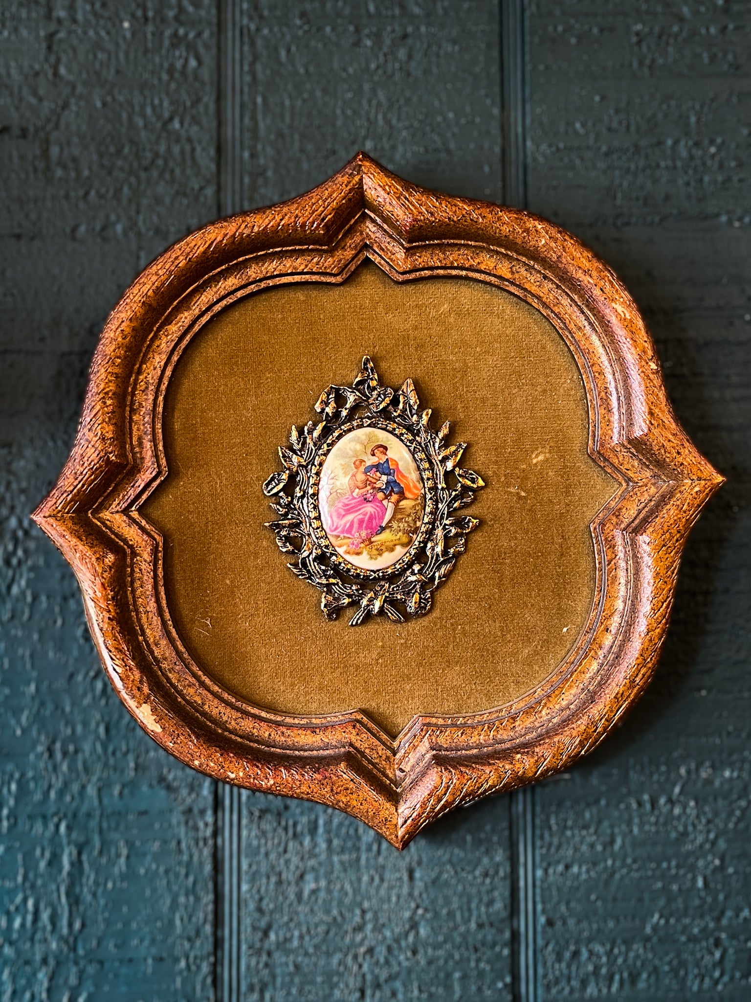 Framed Green Felted Decor