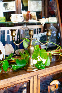 VTG Brass 3 Tiered Candle Holder