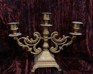 Brass 3-Tiered Candelabra