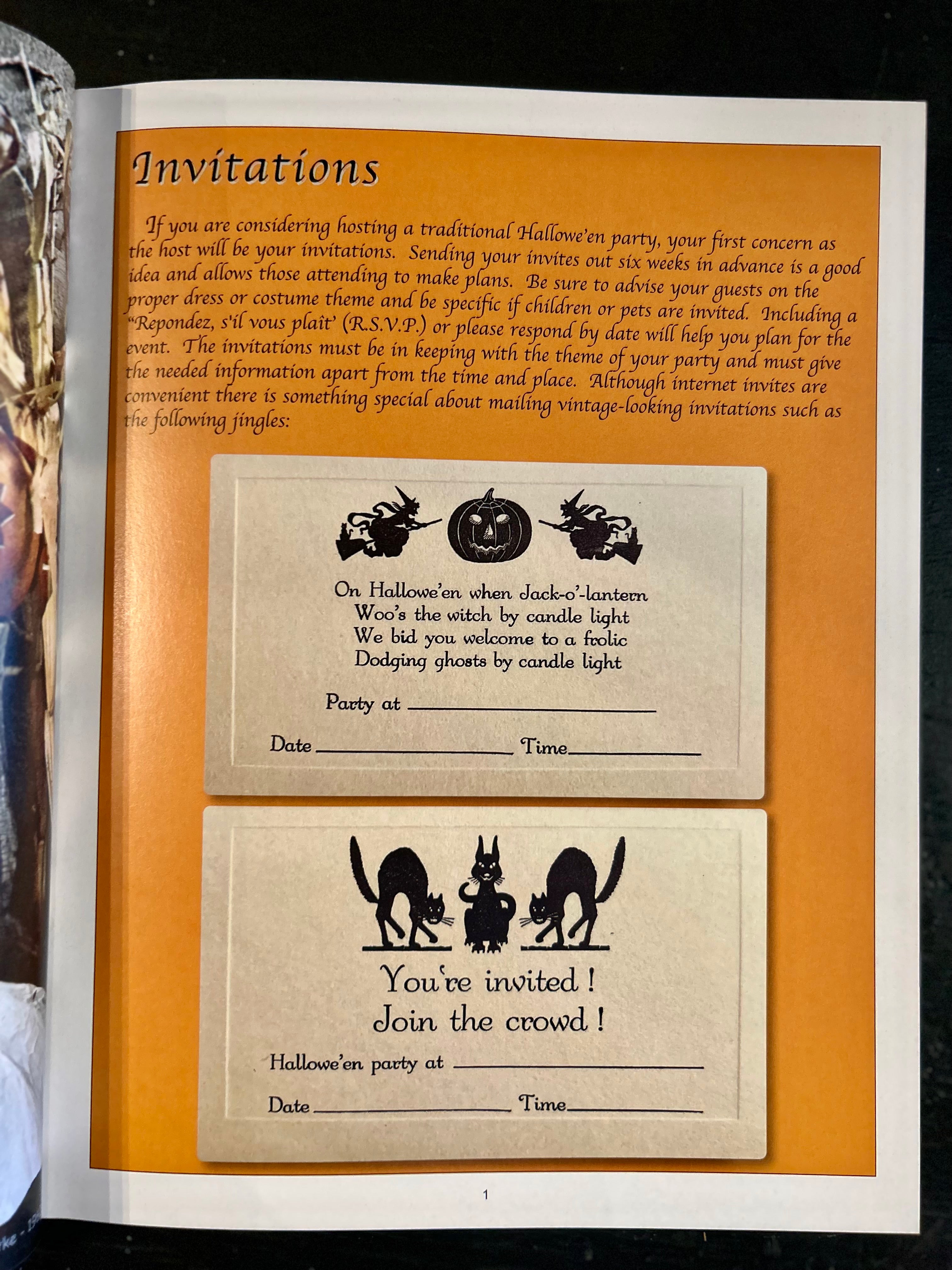 Vintage Halloween Party Book