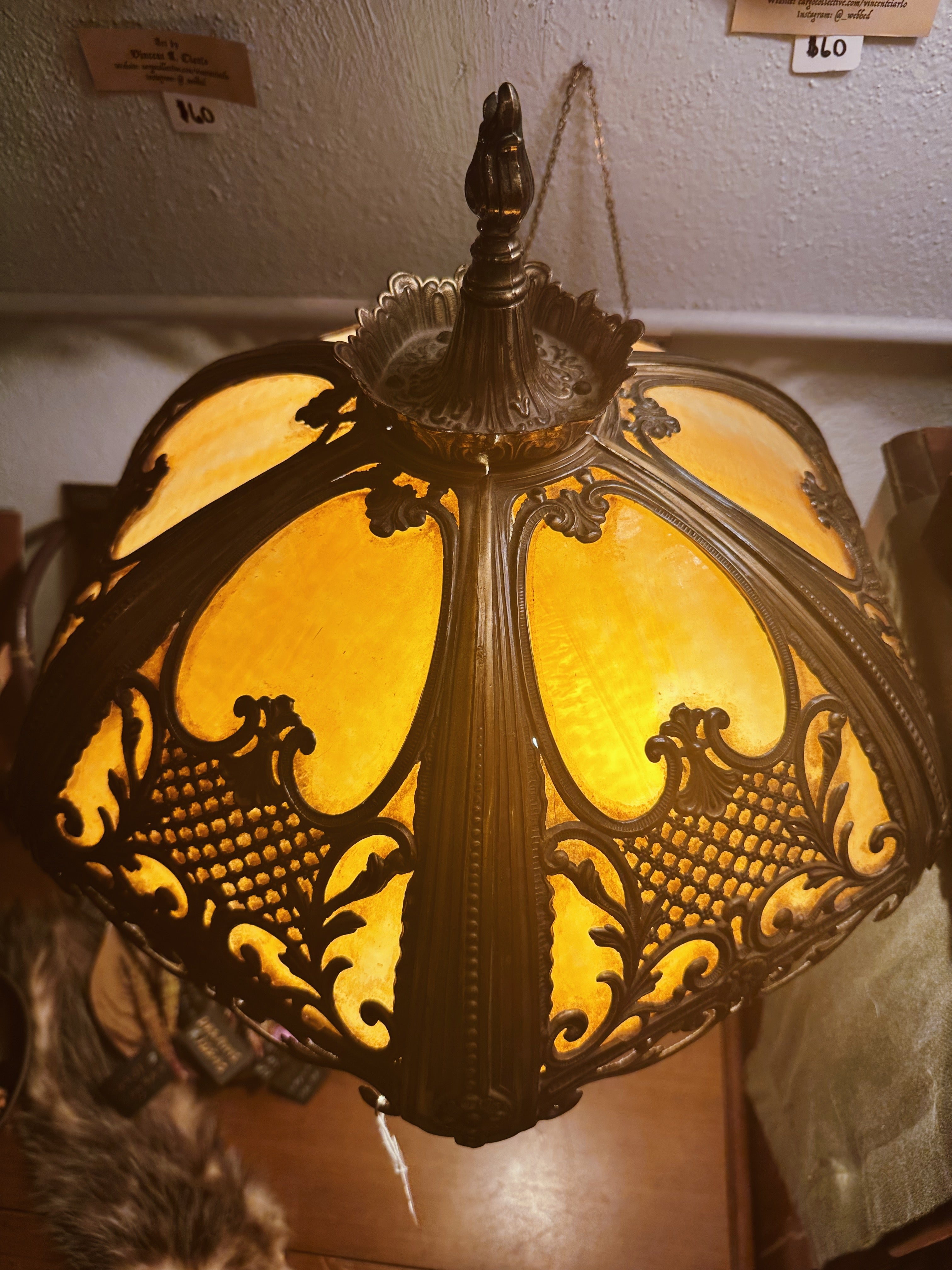 Vintage Victorian Stained Glass Lamps