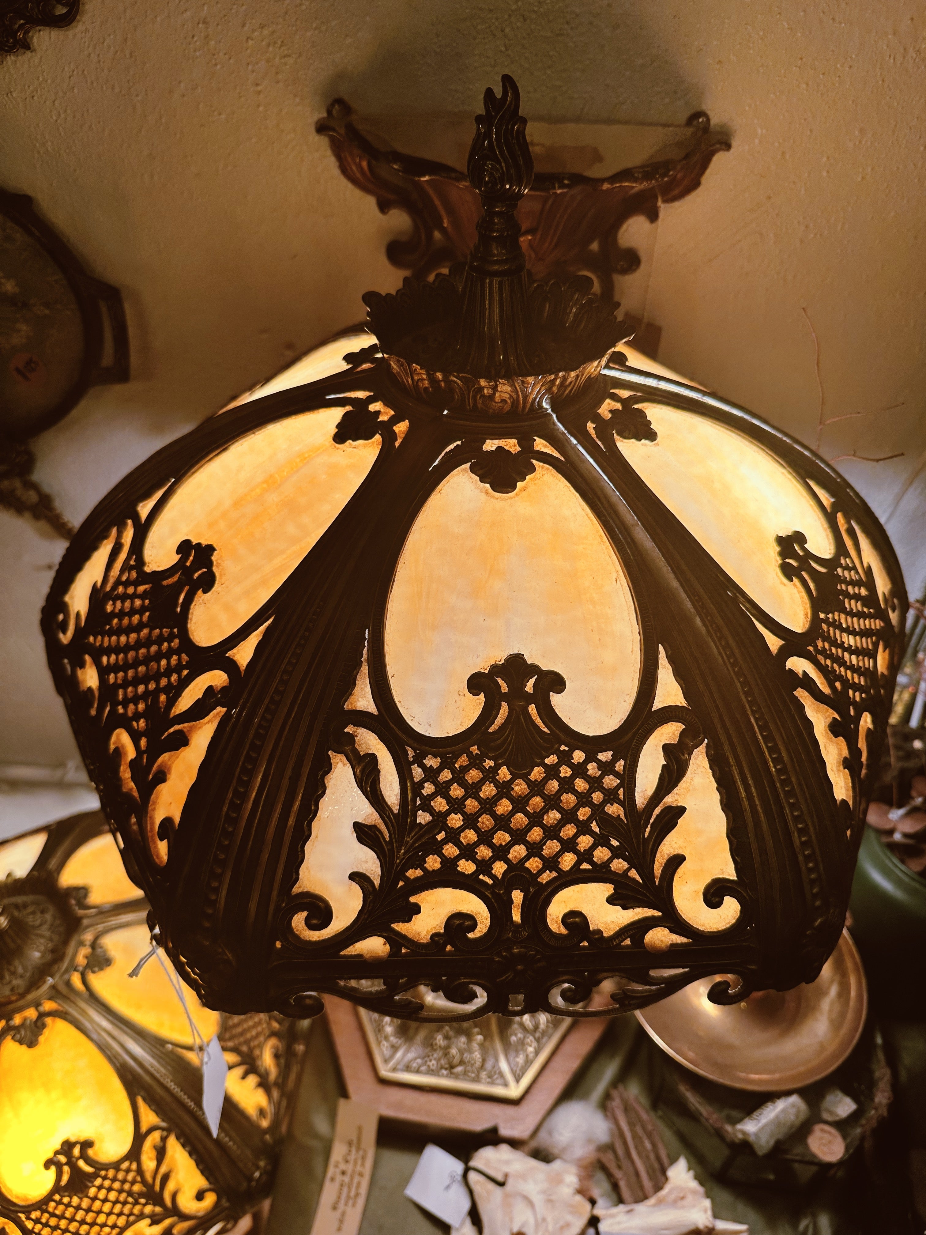 Vintage Victorian Stained Glass Lamps