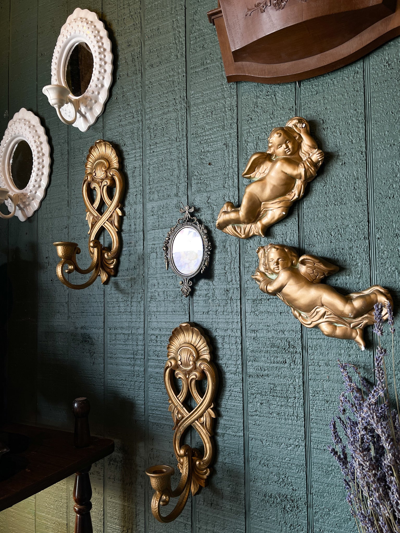 Gold VTG Wall Sconce Pair