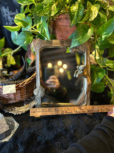 Antique Art Nouveau Brass Mirror