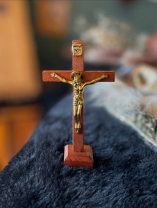 Small Wooden Standing Crucifix