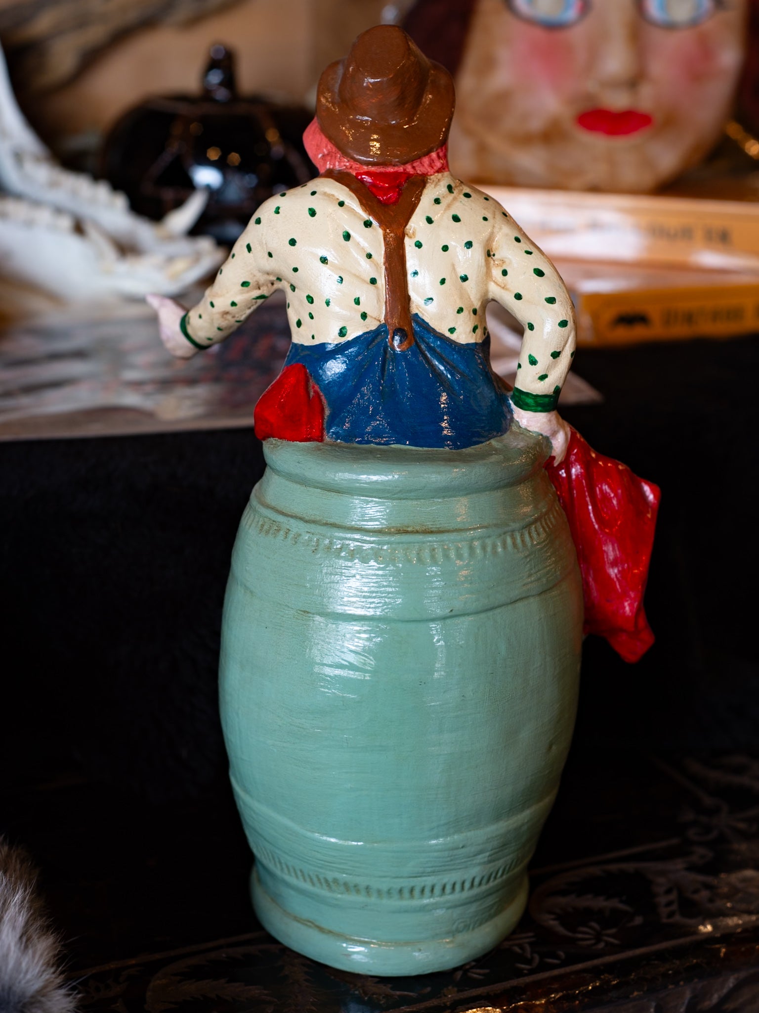 Ceramic Clown in Barrel