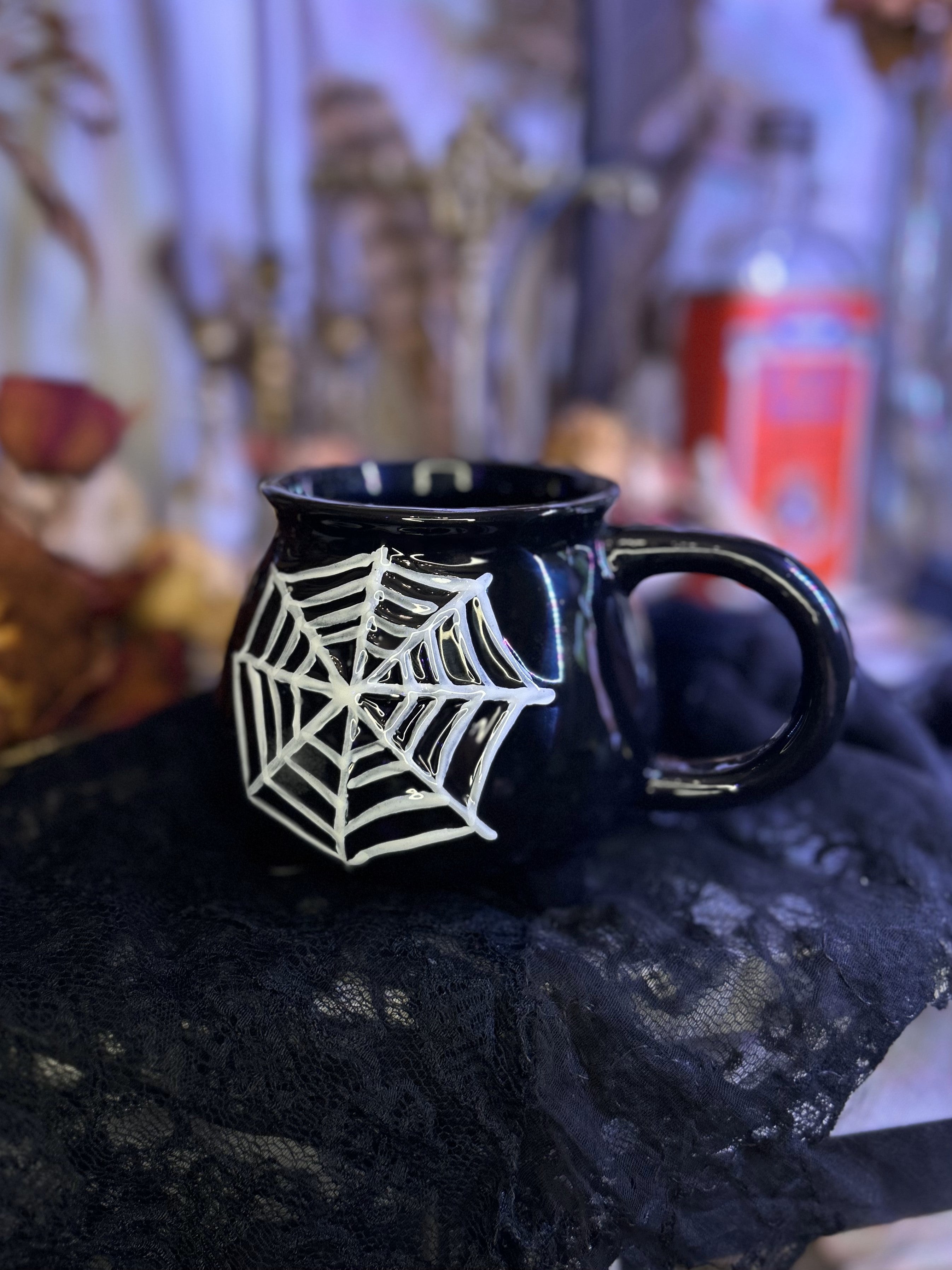 Handmade Spiderweb Cauldron Mug