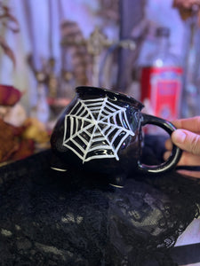 Handmade Spiderweb Cauldron Mug