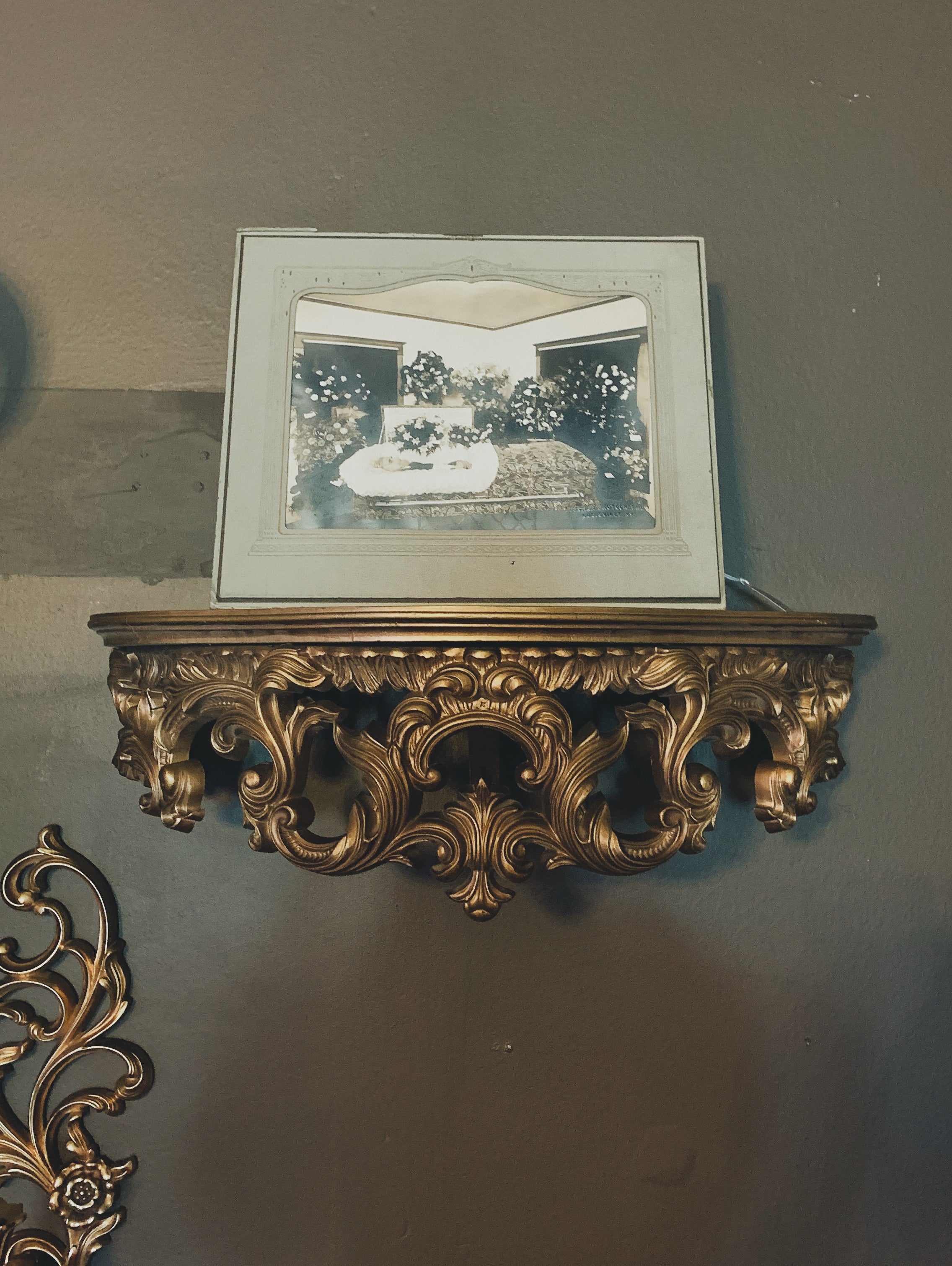 Vintage Ornate Gold Shelf